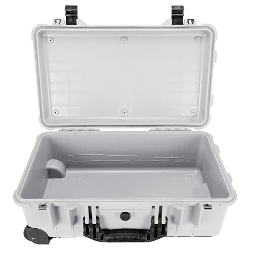 Eylar 22" Carry-On Travel Roller Gear, Camera, Drones, Tools, Equipment Hard Case Waterproof with Foam (White) - color: White