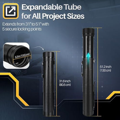 Flexzion Extra Large Poster Tube with Strap, Telescoping 30-54 in - size: Extra Large