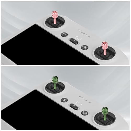 4pcs Drone Control Sticks for DJI Mini 3 Pro DJI RC Smart Controller - color: Green,pink