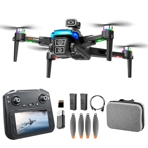 FPV Drone with Dual 4K Camera&4.5''Screen,360° Laser Anti‑Collision - color: Black
