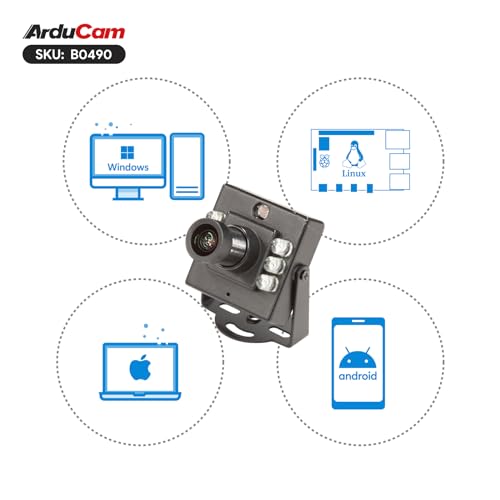Arducam 1080P Day & Night Vision USB Camera for Computer, 2MP Automatic IR-Cut Switching All-Day Image USB2.0 IMX462 Webcam Board with 940nm IR LEDs for Windows, Linux, Android and Mac OS