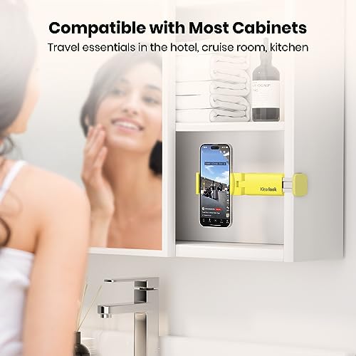 Klearlook 4 in 1 Adjustable Phone Stand - 360 Rotation Handsfree Viewing, Foldable Travel Essentials, Accessory for Flight/Home/Office - Yellow - color: Lemon Yellow