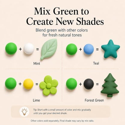 Green Air Dry Foam Clay 100g/3.5oz, Soft & Easy to Mold - color: Green
