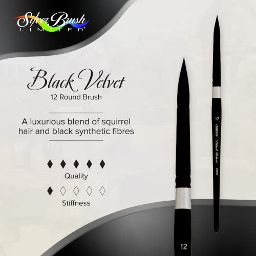 Silver Brush Limited Black Velvet Round Watercolor Paintbrush, Size 12 - size: 12