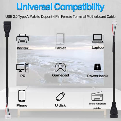 USB A Female to XH2.54 4Pin Motherboard Connector Converting Cable 30cm - style: Female