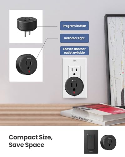 Zoiinet Black Remote Control Outlet, with 3 Plugs, 80-275V/15A/1500W - style: 1 Switch 3 Outlets
