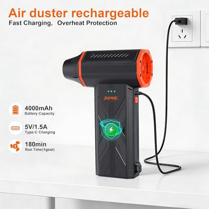 Compressed Air Duster,150000RPM High Speed brushless Motor Mini Blower - color: Black