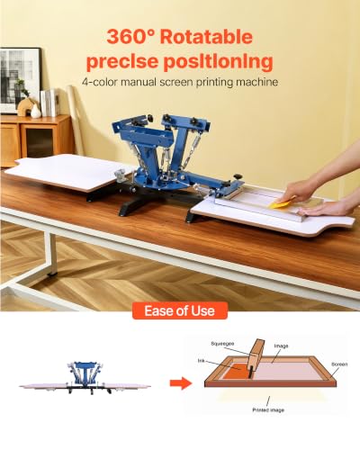 VEVOR Screen Printing Machine 4 Color 2 Station Silk Screen Printing Press - color: 4Color-2Station