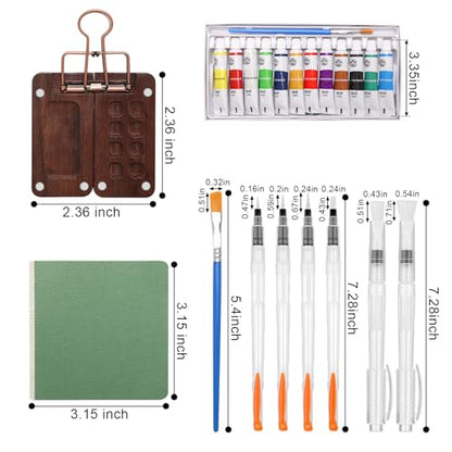 Boyistar Watercolor Paint Set, Mini Watercolor Travel Set with 12 Colors