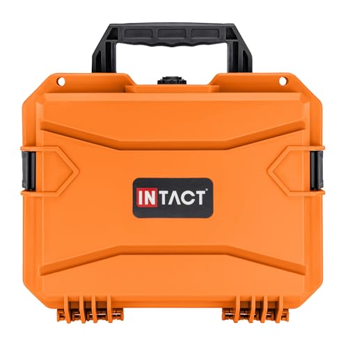 Eylar 13.8" Intact Series Compact Hard Camera Case, Lightweight and Durable Stacker Design with Foam - color: Orange