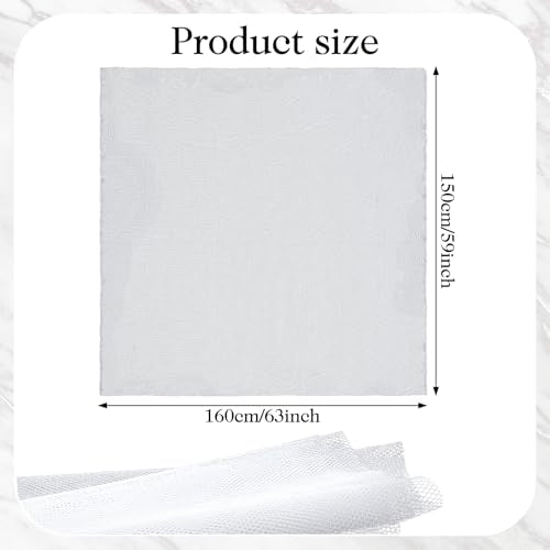63 x 59 Inch White Mesh Fabric, Slightly Stretch Mesh Fabric Cuttable Netting Fabrics Meshes for Sewing Projects Shopping Bag Backpack Pocket Straps and Netting Clothes