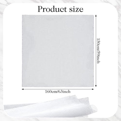 63 x 59 Inch White Mesh Fabric, Slightly Stretch Mesh Fabric Cuttable Netting Fabrics Meshes for Sewing Projects Shopping Bag Backpack Pocket Straps and Netting Clothes