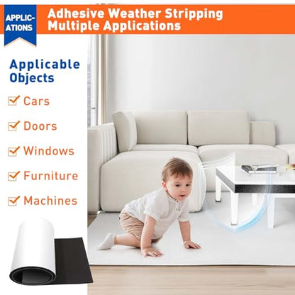 MAGZO Adhesive Sponge Neoprene Foam Padding, 1/2" Thick x 12" x 59", Black - size: 59In*12In*1/2In