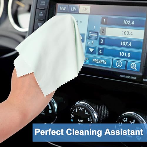 Frienda 50 Pcs Microfiber Glass Cleaning Cloths Lens, Light Color - color: Light Color