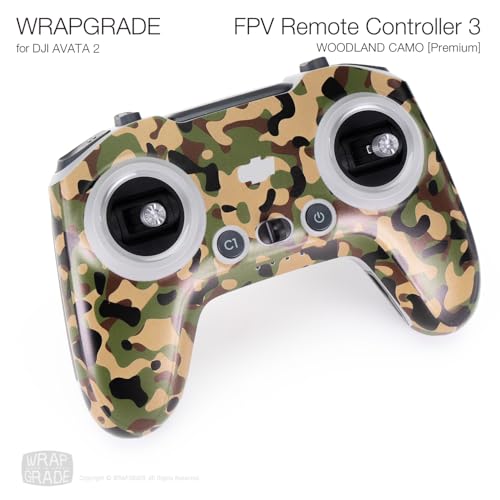 WRAPGRADE Skin Compatible with DJI FPV RC/FPV Remote Controller 3 (Woodland Camo) - color: Woodland Camo