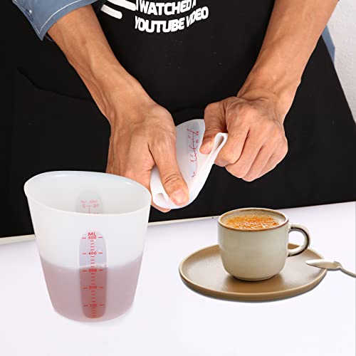 Food-Grade Silicone Measuring Cups for Chocolate Melting 2 Cup + 1 Cup - color: 2 PCS