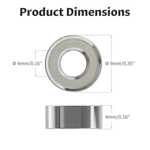 10 Pcs 684ZZ Ball Bearings, Carbon Steel, 4x9x4mm - size: 684ZZ 10Pcs