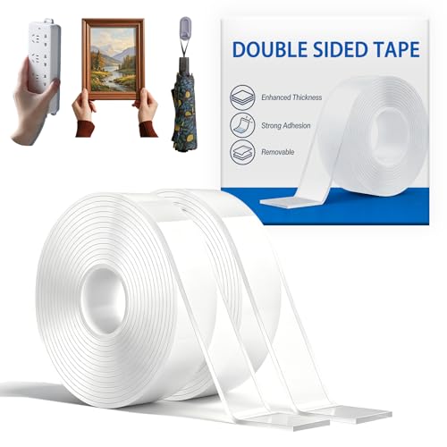 Heavy Duty Double Sided Tape 2 Pack 0.08" Thick Nano Tape (2×10FT=20FT)