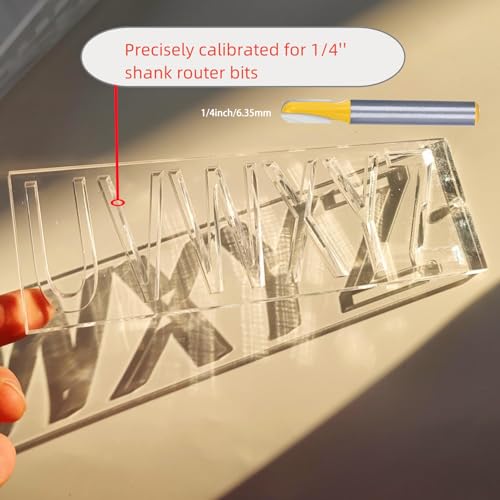 Uppercase Letter and Number Router Template for Woodworking 1/4'' Thick DIY Sign Making Clear Plastic Acrylic Inlay Templates Set