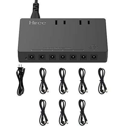 Hiree Guitar Pedal Power Supply 7 DC Output for 9V Effect Pedal Board with 2 AC Outlets for Charging Speaker, Musical Instruments - color: 9v