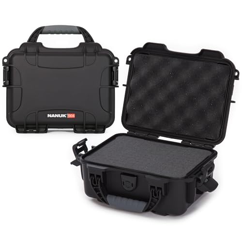 NANUK 904 Hard Case with Foam – IP67 Waterproof Protective Case for Camera, Drone & Gear – Impact-Resistant & Dustproof – Perfect for Travel 10.2" x 7.9" x 4.5" – Black - color: Black, size: Cubed Foam