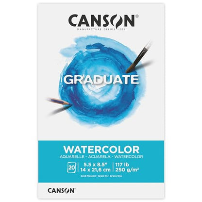 Canson Graduate Watercolor Paper Pad, 5.5x8.5 in - size: 5.5x8.5 inch
