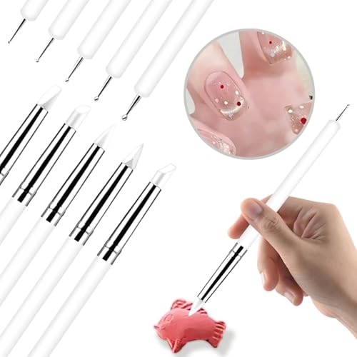 10 Pcs Silicone Clay Sculpting Tools Set, Double-Ended Dotting Tools & Silicone Brushes for Polymer Clay, Air Dry Clay, Pottery & DIY Crafting-White - color: 10Pcs-White