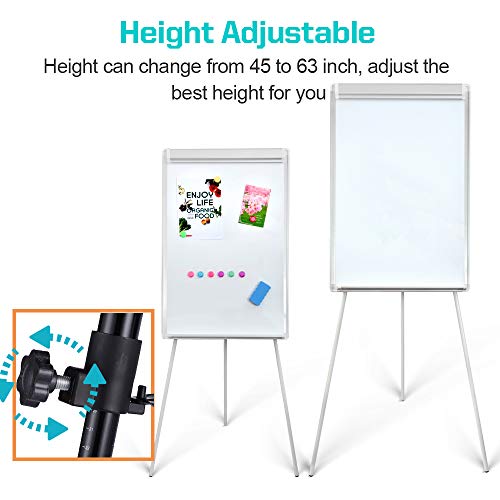 Whiteboard Easel 36" x 24" Height Adjustable, Magnetic Dry Erase Easel - color: White, size: 24"W x 36"H