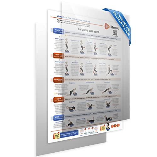 Lifepro Whole Body Vibration Plate Exercise Chart, Workout Poster - style: Laminated