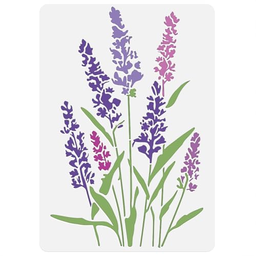 Lavender Floral DIY Painting Stencils for Wall Home Decor - style: Lavender