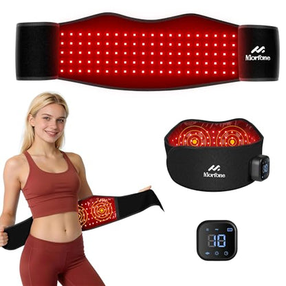 Cordless Red Light Therapy Belt for Body with Heat Vibration 660nm & 850nm