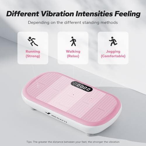 Merach CV40 Curved Vibration Plate Exercise Machine with 440lbs Capacity - color: Pink