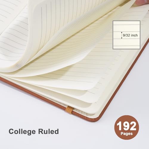 ViVin 3 Pack A5 Hardcover Lined Notebook,192 pg College Ruled 5.5x8.3 - color: Brown, size: 3 Pack
