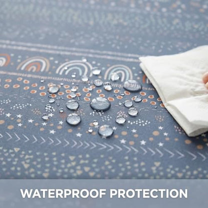 Splat Mat for Under High Chair, Waterproof Washable High Chair Floor Mat - color: Rainbow