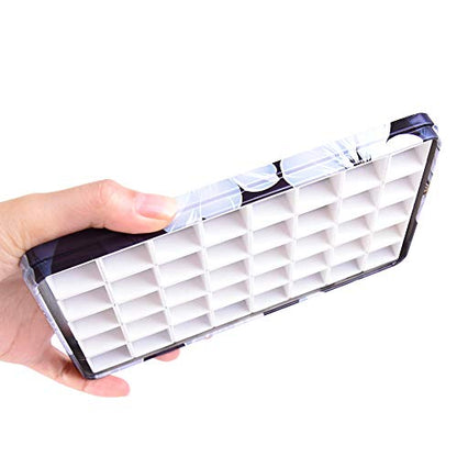 qianshan 40Pcs Empty Half Pans Watercolor Tin Palette with Magnetic Stripe - color: Flower