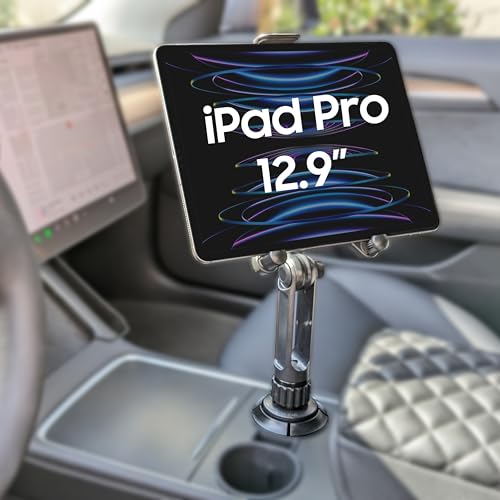 Cellet Cup Holder Tablet Mount, Car Cradle Holder Compatible for All iPad Pro, Air, Mini, Samsung Galaxy Tablet, Amazon Fire, Microsoft Surface - style: Tablet Holder Height - 13 in