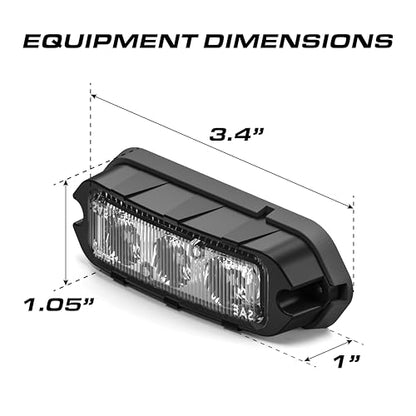 Feniex T3 Surface Mount | Blue | Compact, 14 Flash Patterns | 3 LEDs, Super Bright 3 Watt LEDs, SAE Class 1 | Emergency Warning Lights - color: Blue