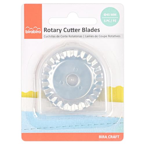 BiraBira Replacement Blades for 45mm Wavy Rotary Cutter, 5 Pc - size: Wavy Replacement Blades