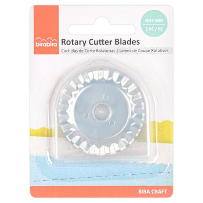 BiraBira Replacement Blades for 45mm Wavy Rotary Cutter, 5 Pc - size: Wavy Replacement Blades