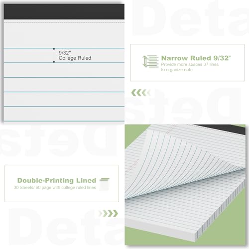Legal Pads 8.5 x 11 Notepad, 2 Pack White Note Pads 8.5'' x 11'' for Work - color: White
