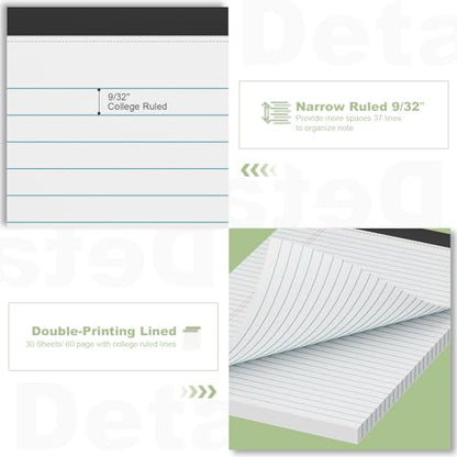 Legal Pads 8.5 x 11 Notepad, 2 Pack White Note Pads 8.5'' x 11'' for Work - color: White