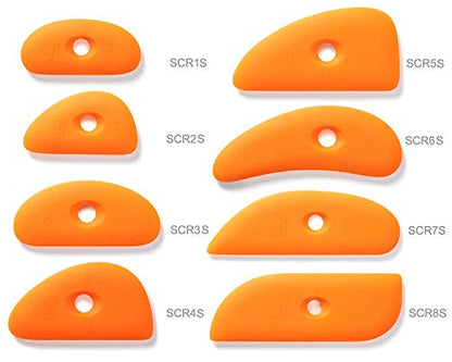 Xiem Tools Soft Silicone Clay Rib for Ceramics and Pottery (Complete Set) - size: Complete Set