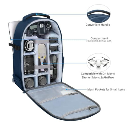 MOSISO Camera Backpack, Photography Camera Bag Waterproof Hardshell Case - color: Steel Blue