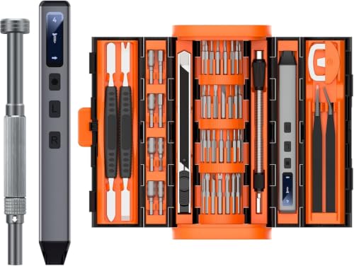 LIFEGOO Electric Screwdriver, 83 in 1 Precision Electric Screwdriver Set - color: Orange, size: 83 in 1