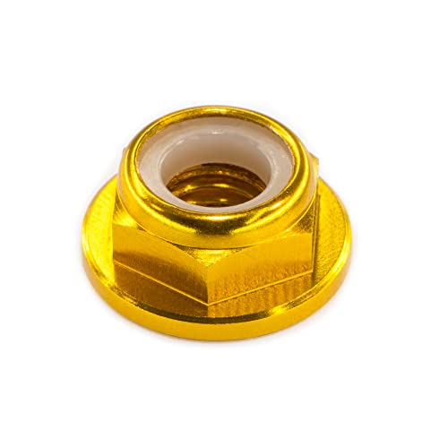 30pcs FPV M5 Nuts CW Self-Locking Lock Nuts Flanged Nylon Insert Aluminum Alloy for FPV Parts Quadcopter Motor Prop Adapter RC Racing Drone, Golden - color: Golden, size: M5