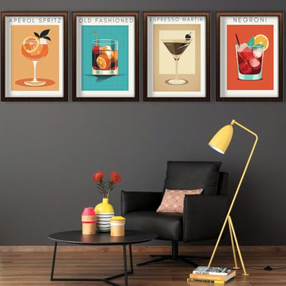 4 Pack Small Framed Paint by Numbers Kit for Adults Beginner 8x12 Inch - color: Cocktail