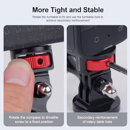 1/4" Aluminum Camera Mount Conversion Kit for Insta360 X4 X3/DJI Osmo Pocket 3/Go Pro 13/12/11/10,Lightweight Accessories Adapter for Tripod,Selfie Stick,Stabilizer & Action Gear