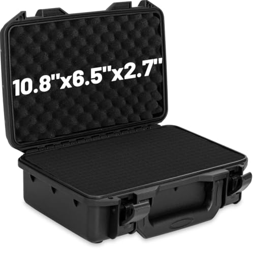 TORIBIO Hard Carrying Case with Foam,Shockproof Storage Box 10.8"x6.5"x2.7" - size: 10.8"x6.5"x2.7"