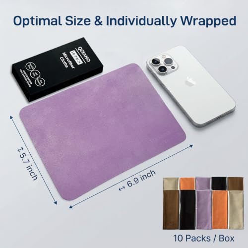 10 Pack Microfiber Cleaning Cloths, Premium 110D Scratch-Free & Lint-Free Clean Cloth for Eyeglasses, Phone Screen, Camera Lens, VR/AR Headset, Car Mirror, Reusable & Washable (5 Colour, 6.9 * 5.7) - color: 5 Colour