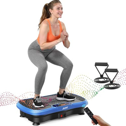 AXV Vibration Plate Exercise Machine Fitness Platform Body Vibrating Board - color: SLIM.BLUE